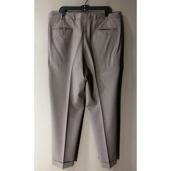 Burberry Mens Pleated Cuffed Wool Straight Dress Pants Taupe Size 40x30 Office - Picture 2 of 9
